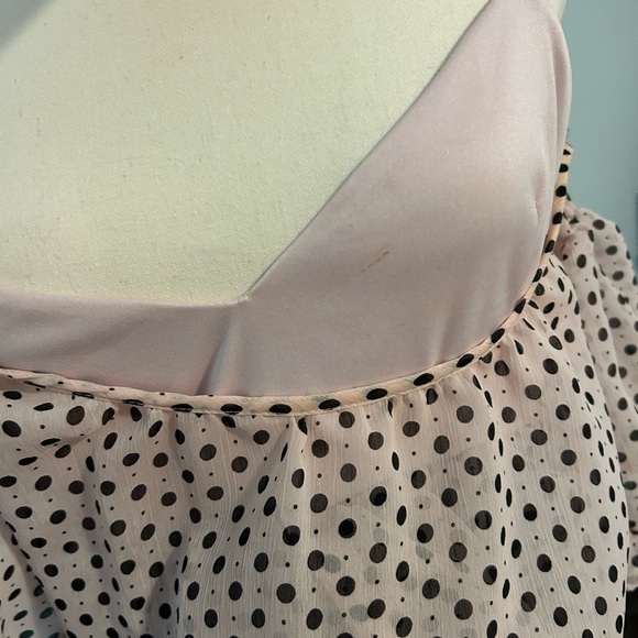 PRETTY IN PINK Sheer Polka Dot Midi Women's Sheath Dress 8P - Picture 8 of 11